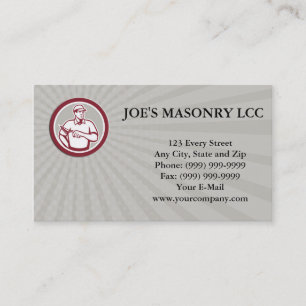 Business card Tiler Plasterer Mason Masonry Worker