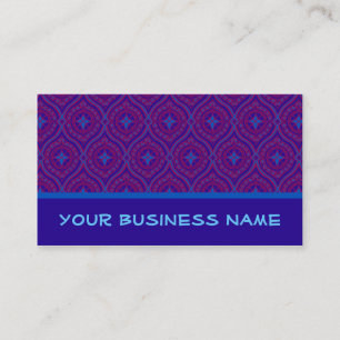 Business Card to Customize: Purple and Blue Ogees