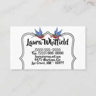 Business Card Traditional Bird Tattoo Sparrow bird