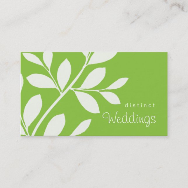 Business Card Tree Branch Wedding Planner green (Front)