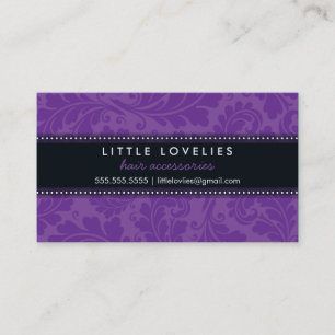 BUSINESS CARD trendy flourish violet purple black