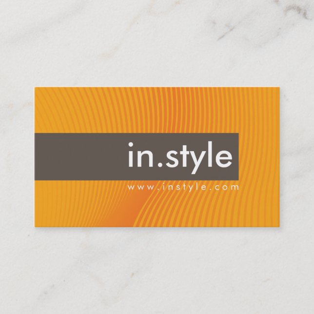 BUSINESS CARD trendy modern sway orange brown (Front)