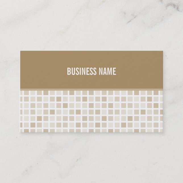 BUSINESS CARD trendy modern tiles gold (Front)