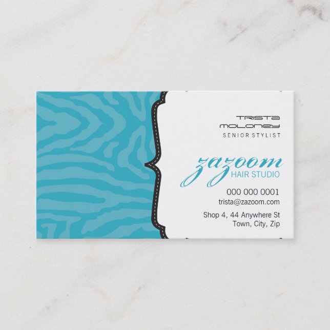 BUSINESS CARD trendy zebra stripe (Front)