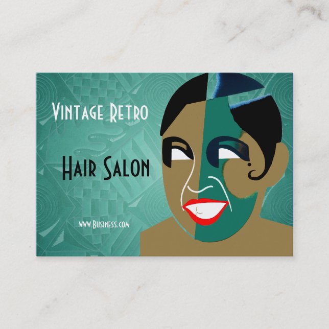 Business Card Vintage Retro Hair Salon (Front)