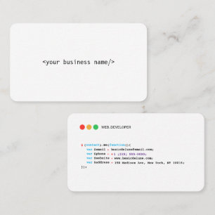 Business Card - Web developer style