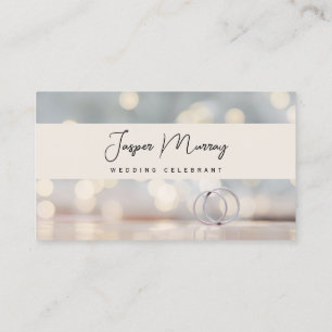 Business Card, Wedding Celebrant white and pastel Business Card