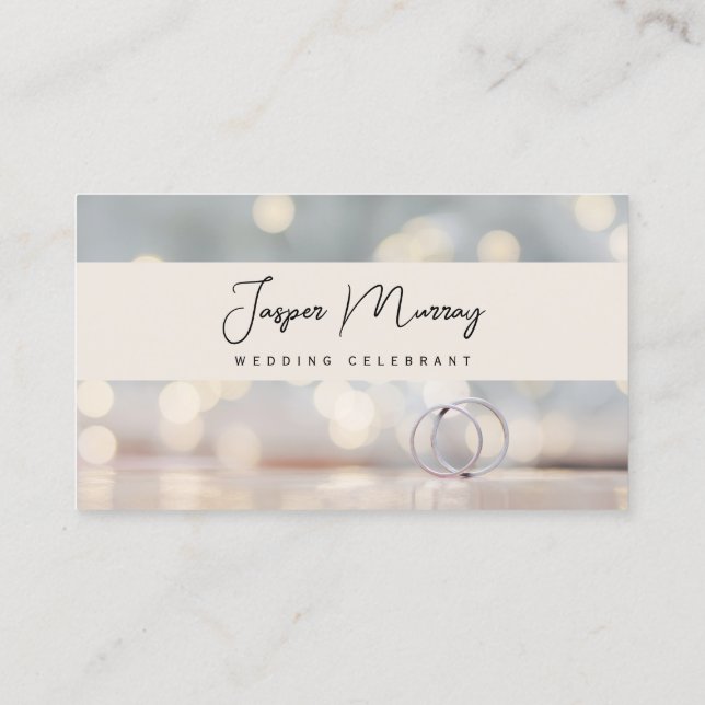 Business Card, Wedding Celebrant white and pastel Business Card (Back)