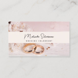 Business Card, Wedding Celebrant white and pastel Business Card