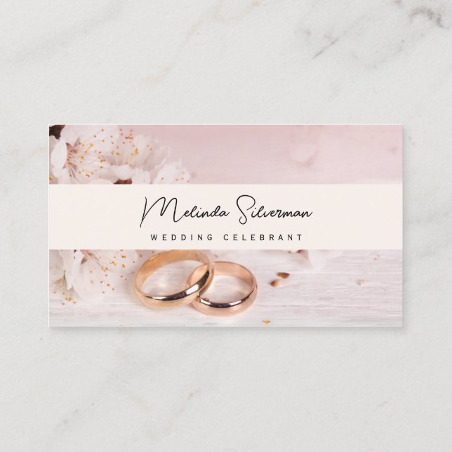 Business Card, Wedding Celebrant white and pastel Business Card (Back)