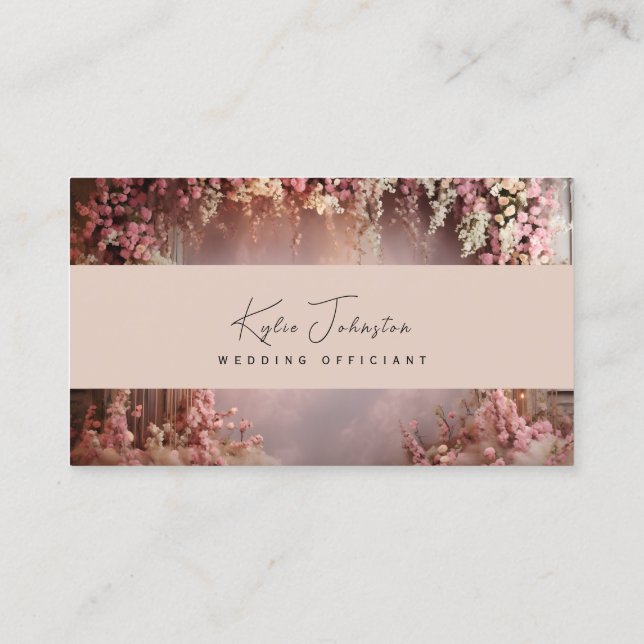 Business Card, Wedding Officiant soft tones Business Card (Back)