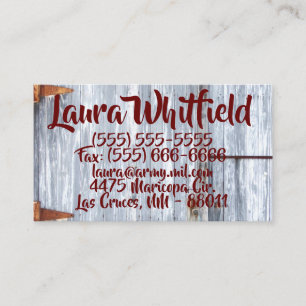 Business Card White Wash Wood Barn Door Country Ru