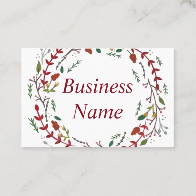 Business Card - Winter Red Wreath (Front)