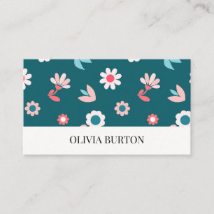 Business card with a floral watercolor background