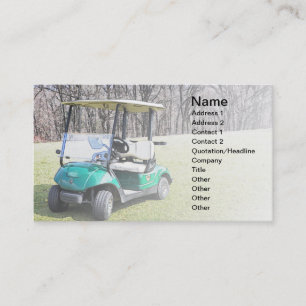business card with a golf cart