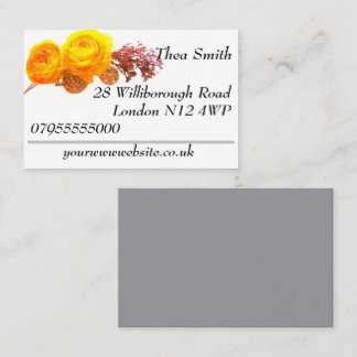 Business Card with a shining jewel and orange rose