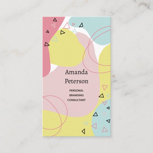 Business card with abstract colourful background (Front)