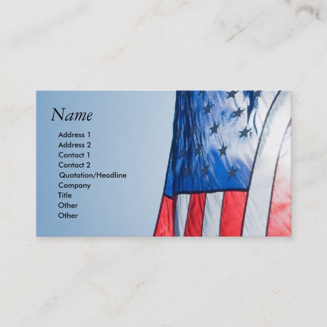 Business Card with American Flag (Front)