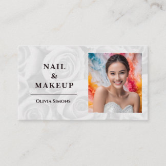 Business card with background & photo beauty women