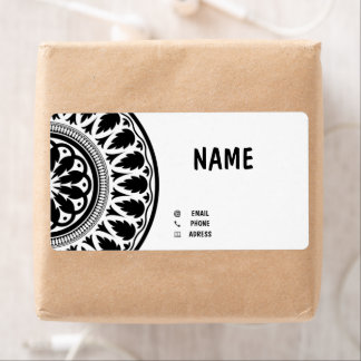 business card with black white ornaments