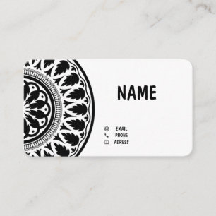 business card with black white ornaments