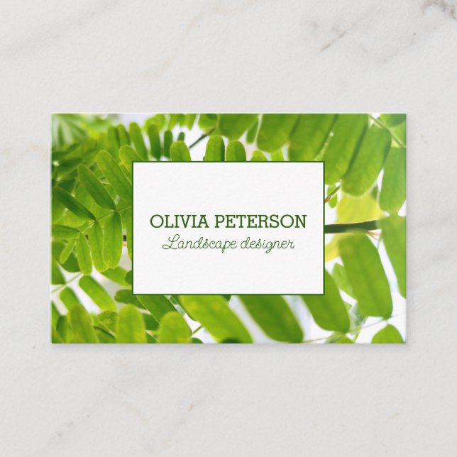 Business card with botanical background (Front)