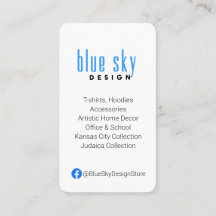 Business Card with Facebook Logo and Info