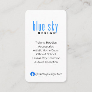 Business Card with Facebook Logo and Info