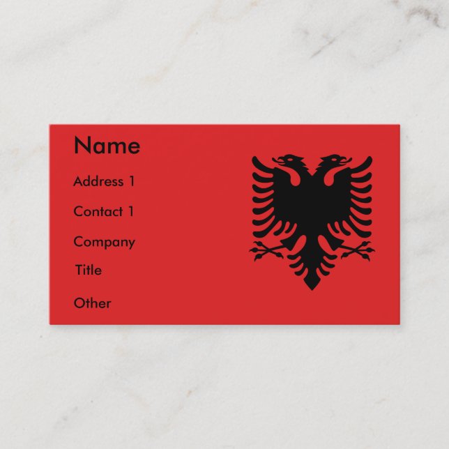 Business Card with Flag of Albania (Front)