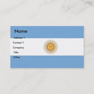 Business Card with Flag of Argentina