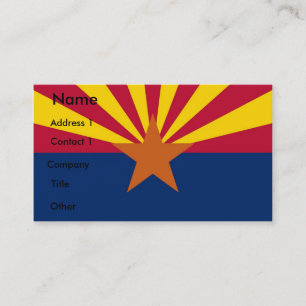 Business Card with Flag of Arizona, U.S.A.
