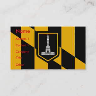 Business Card with Flag of Baltimore, U.S.A.