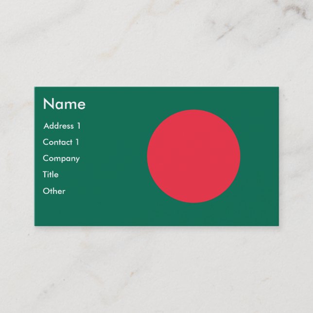 Business Card with Flag of Bangladesh (Front)