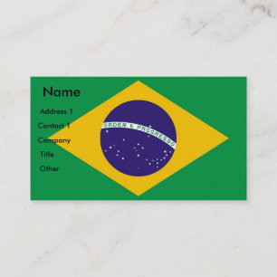 Business Card with Flag of Brazil
