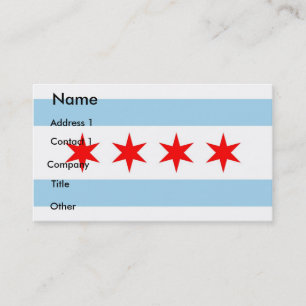 Business Card with Flag of Chicago, U.S.A.
