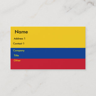 Business Card with Flag of Colombia