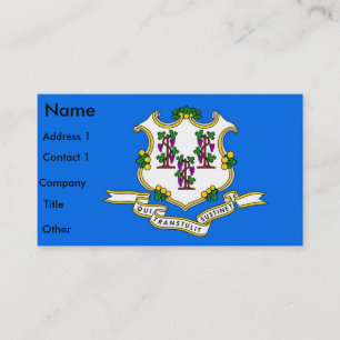 Business Card with Flag of Connecticut U.S.A.