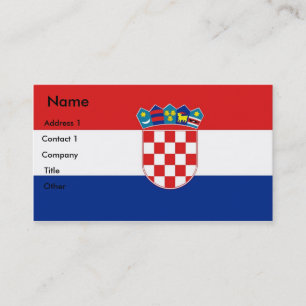 Business Card with Flag of Croatia