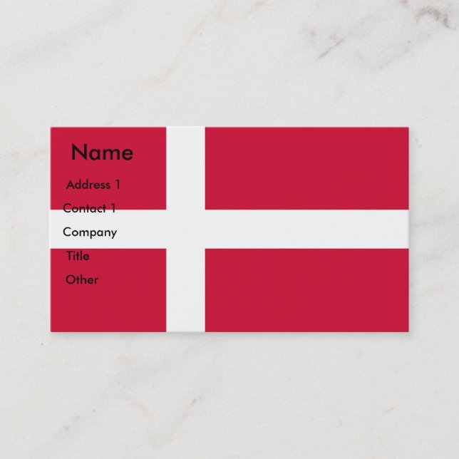 Business Card with Flag of Denmark (Front)