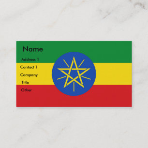 Business Card with Flag of Ethiopia