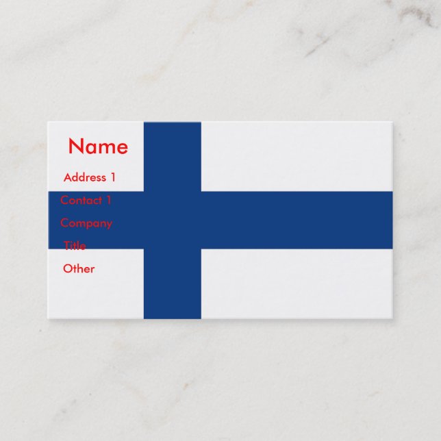 Business Card with Flag of Finland (Front)