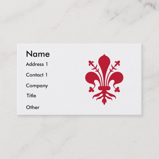 Business Card with Flag of Florence, Italy (Front)