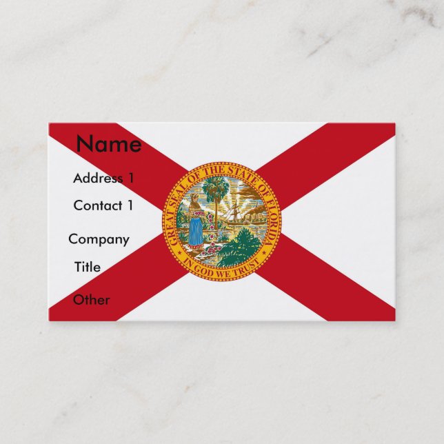 Business Card with Flag of Florida, U.S.A. (Front)