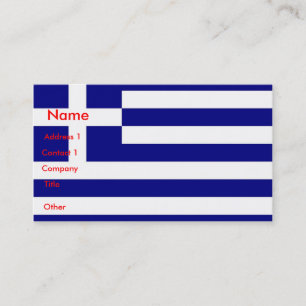 Business Card with Flag of Greece