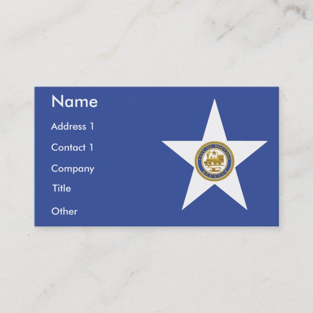 Business Card with Flag of Houston, U.S.A. (Front)