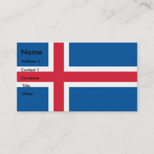 Business Card with Flag of Iceland