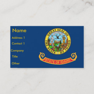 Business Card with Flag of Idaho U.S.A.