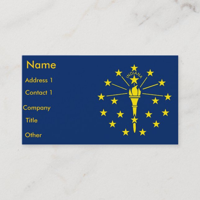 Business Card with Flag of Indiana U.S.A. (Front)