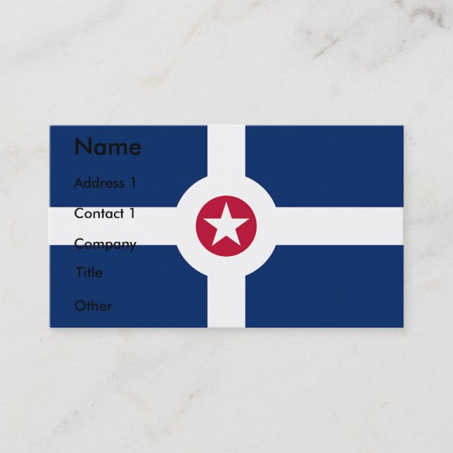 Business Card with Flag of Indianapolis, U.S.A. (Front)