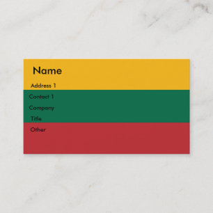 Business Card with Flag of Lithuania